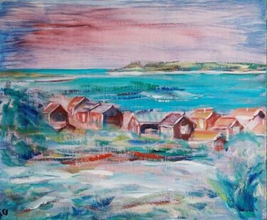 Painting titled "village de röder en…" by André Gueydon, Original Artwork, Oil