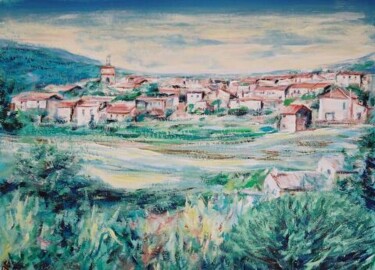 Peinture intitulée "carnoules village d…" par André Gueydon, Œuvre d'art originale, Huile