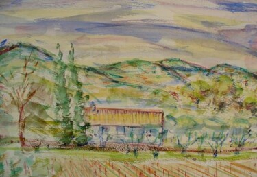 Painting titled "maisonnette en prov…" by André Gueydon, Original Artwork, Oil