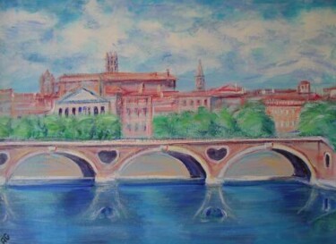 Painting titled "toulouse st. sirnin" by André Gueydon, Original Artwork, Oil