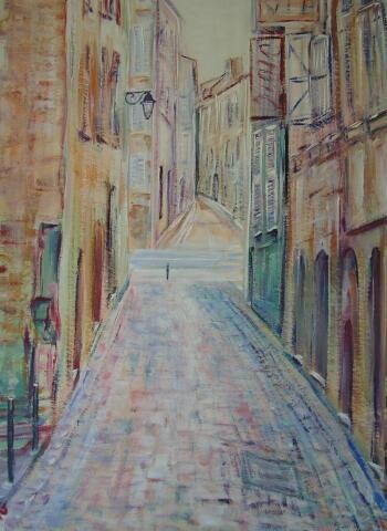 Painting titled "perrigueux vieille…" by André Gueydon, Original Artwork, Oil
