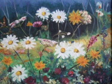 Painting titled "fleurs des champs" by André Gueydon, Original Artwork