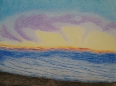 Painting titled "Sunrise" by André Julien, Original Artwork, Pastel