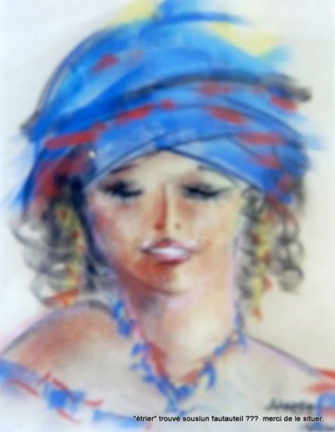 Peinture intitulée "jeune-berbere.jpg" par Trezal, Œuvre d'art originale, Pastel