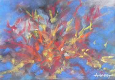 Peinture intitulée "Explosion Céleste" par Trezal, Œuvre d'art originale, Pastel