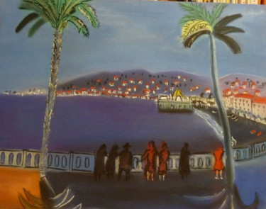 Peinture intitulée "Promenade et Casino…" par Trezal, Œuvre d'art originale, Pastel