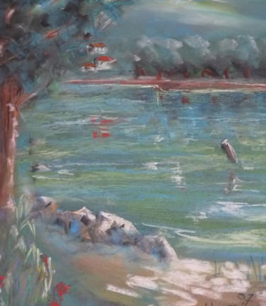 Painting titled "Rivière en Drôme" by Trezal, Original Artwork