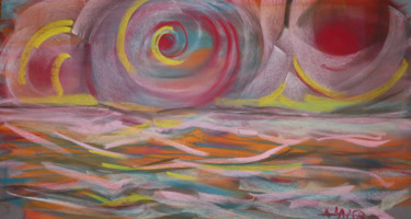 Peinture intitulée "COSMOLOGIE- Après l…" par Trezal, Œuvre d'art originale, Pastel
