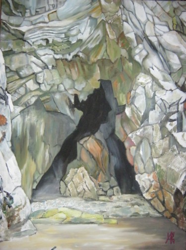 Malerei mit dem Titel "petite-grotte-a-tre…" von André Le Nen, Original-Kunstwerk, Öl