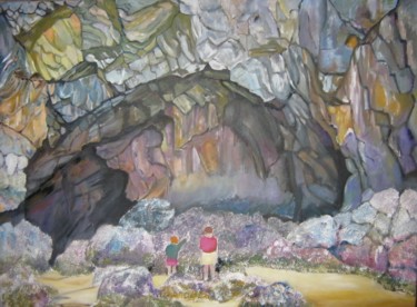 Painting titled "grde-grotte-du-toul…" by André Le Nen, Original Artwork, Oil