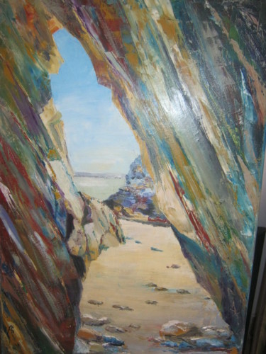 Peinture intitulée "vue sur la baie de…" par André Le Nen, Œuvre d'art originale, Huile