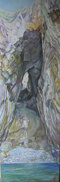 Peinture intitulée "la" cheminée du dia…" par André Le Nen, Œuvre d'art originale, Huile