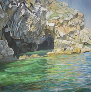 Schilderij getiteld "grotte marine de Mo…" door André Le Nen, Origineel Kunstwerk, Olie