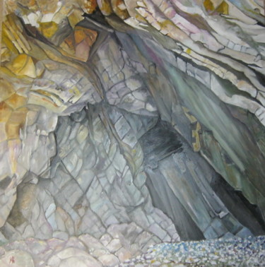 Schilderij getiteld "grotte" de l'autel"…" door André Le Nen, Origineel Kunstwerk, Olie