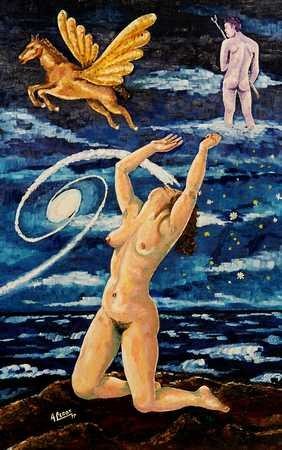 Peinture intitulée "Galaxies" par André Lerot, Œuvre d'art originale