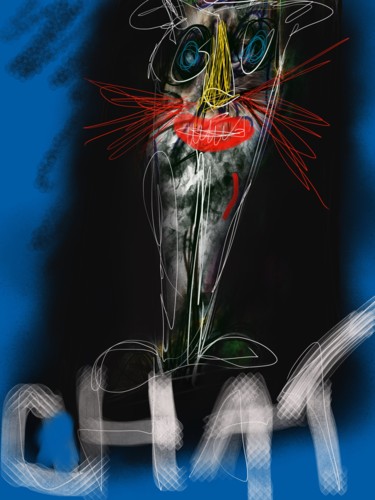 Digital Arts titled "Louis the CaT" by Urban Tag, Original Artwork, Digital Painting