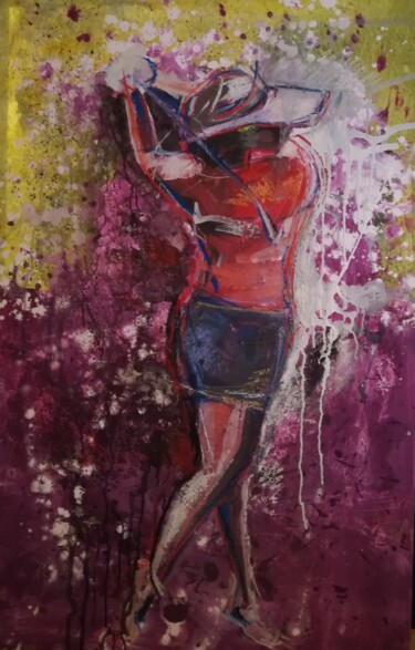 Painting titled "explosiv lady evian" by Andre Marc Serrano, Original Artwork, Acrylic