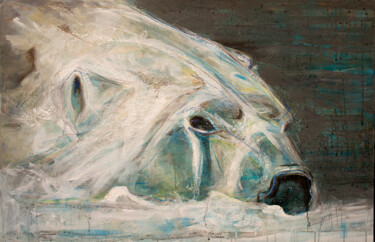 Pintura titulada "tete posée" por Andre Marc Serrano, Obra de arte original, Acrílico Montado en Bastidor de camilla de made…