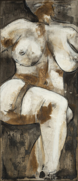 Pintura intitulada "belle brune" por Andre Marc Serrano, Obras de arte originais, Acrílico Montado em Armação em madeira