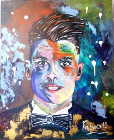 Картина под названием "my son pop art" - André Marot, Подлинное произведение искусства, Акрил Установлен на Деревянная рама…
