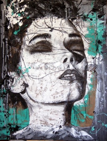 Картина под названием "rêverie" - André Marot, Подлинное произведение искусства, Акрил Установлен на Деревянная рама для нос…