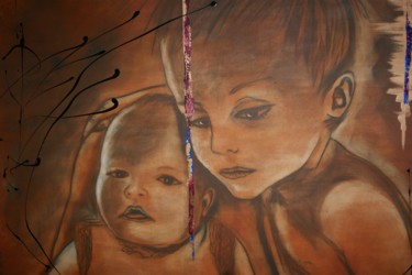 Картина под названием "jules & lily" - André Marot, Подлинное произведение искусства, Масло