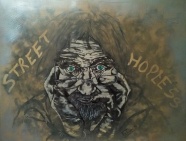 Painting titled "HOPLESS II" by André Marot, Original Artwork, Acrylic Mounted on Wood Stretcher frame