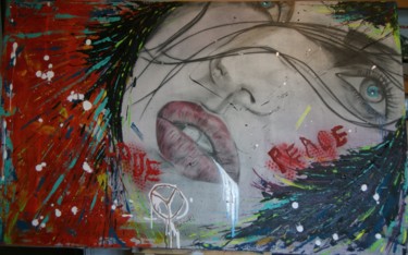 Картина под названием "BEST REGARD" - André Marot, Подлинное произведение искусства, Акрил Установлен на Деревянная рама для…