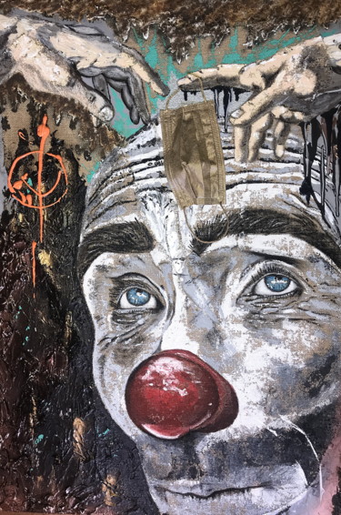 Painting titled "Clown Vide II" by André Marot, Original Artwork, Acrylic