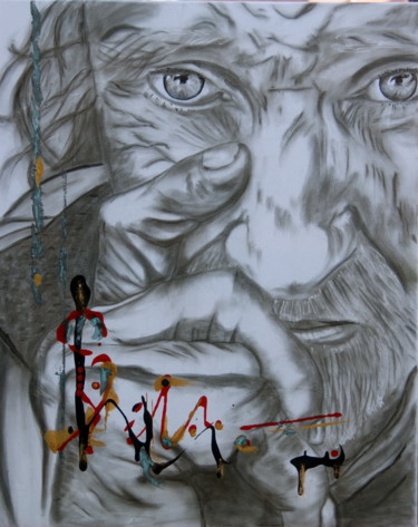 Peinture intitulée "Qu'as tu fait de ta…" par André Marot, Œuvre d'art originale, Fusain Monté sur Châssis en bois