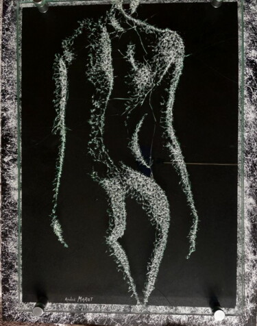 Sculpture titled "NU n°2" by André Marot, Original Artwork, Glass Mounted on Wood Stretcher frame