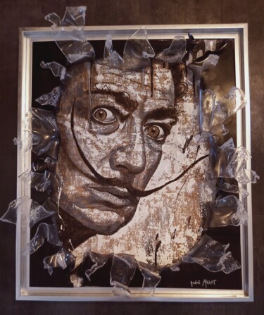 Malarstwo zatytułowany „Dali” autorstwa André Marot, Oryginalna praca, Akryl Zamontowany na Drewniana rama noszy