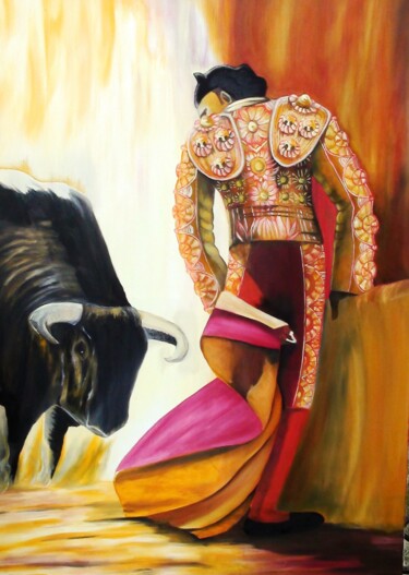 Painting titled "Matador" by André Marthe, Original Artwork, Oil