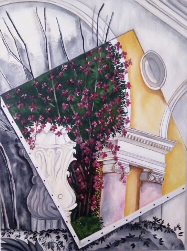 Schilderij getiteld "jardin espagnol d'E…" door André Marthe, Origineel Kunstwerk, Olie