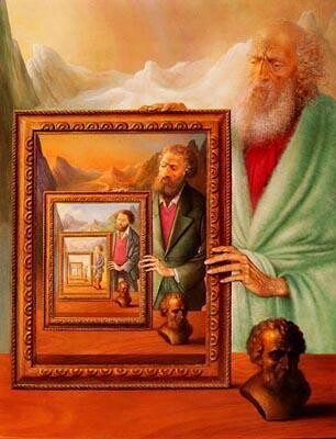 Peinture intitulée "Les miroirs du temps" par André Martins De Barros, Œuvre d'art originale, Autre