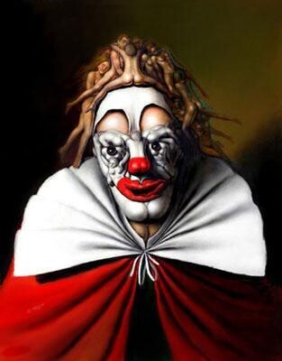Peinture intitulée "Félicité du clown" par André Martins De Barros, Œuvre d'art originale, Huile