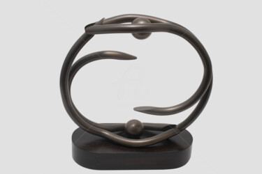 Sculpture titled "Acrobaties Chinoises" by André Michel, Original Artwork, Metals