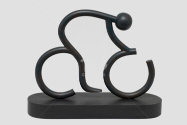 Sculpture titled "Cyclisme _ Solo" by André Michel, Original Artwork, Metals