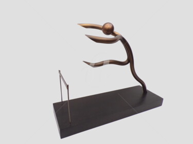 Sculpture titled "Athletisme _ Haies" by André Michel, Original Artwork, Metals