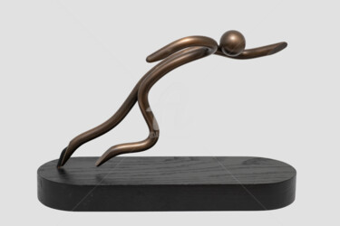 Scultura intitolato "Athletisme _ Sprint…" da André Michel, Opera d'arte originale, Metalli