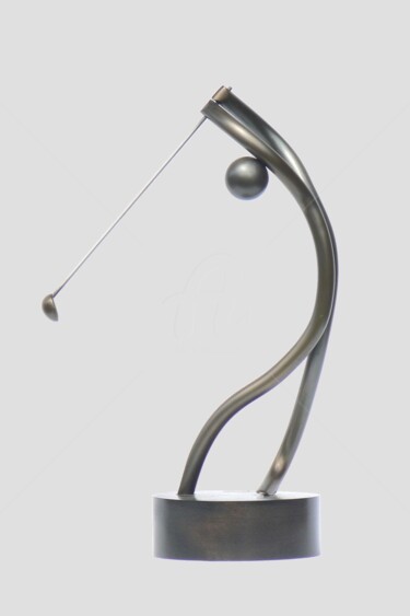 Sculpture titled "Golf Swing" by André Michel, Original Artwork, Metals