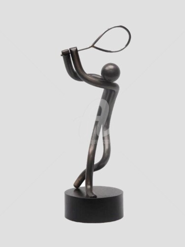 Sculpture titled "Tennis _ Djokovic" by André Michel, Original Artwork, Metals
