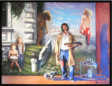André Mimor: "Blaue Schatten" Malerei mit dem Titel "André Mimor: "Blaue…" von André Mimor, Original-Kunstwerk, Öl