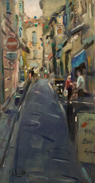 Painting titled "Street in Arles (wi…" by Andre Pallat, Original Artwork, Oil