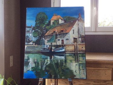 Painting titled "Honfleur" by Andre Quesnot, Original Artwork, Oil