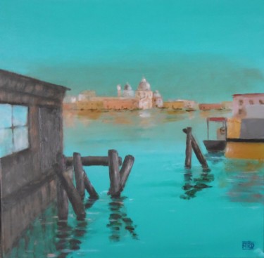 Painting titled "Venise 1904 Le viei…" by André Robert Deschamps, Original Artwork, Acrylic