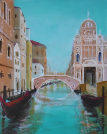 Painting titled "Venise 1904 La scuo…" by André Robert Deschamps, Original Artwork, Acrylic