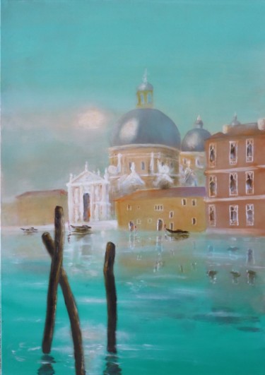 Malerei mit dem Titel "Venise 1904 Brume s…" von André Robert Deschamps, Original-Kunstwerk, Acryl