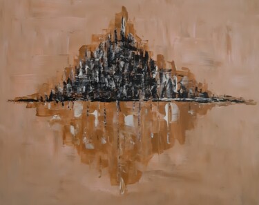 Painting titled "Mont St Michel...re…" by André Roeser, Original Artwork, Acrylic Mounted on Wood Stretcher frame