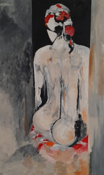 Painting titled "Féminin , singulière" by André Roeser, Original Artwork, Acrylic Mounted on Wood Stretcher frame